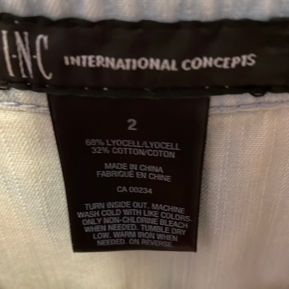 NWOT INC soft faded denim sleeveless dress with rhinestone buttons. Size 2. - Picture 2 of 6